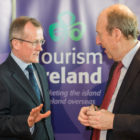 Niall Gibbons, CEO of Tourism Ireland, and Minister for Transport, Tourism and Sport, Shane Ross, at the launch of Tourism Ireland’s Global Greening initiative 2017. Pic: Naoise Culhane