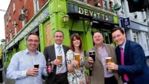 IBA Chairman and Carlow Brewing Company Founder Seamus O'Hara, IBA’s Technical Committee Chairman and QA & Asset Manager at Heineken Ireland Ian Reidy, LVA Chair and owner of Devitt’s bar Deirdre Devitt, Quality Operations Manager at Diageo Dave Duggan and IBA Head Jonathan McDade
