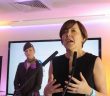 Etihad Area General Manager Northern EuropeBeatrice Cosgrove speaking at the Etihad event at the All Ireland hurling final between Tipperary and Kilkenny with Joanne Walsh in the background, September 4 2016