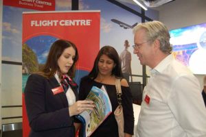 At the opening of Flight Centres Dublin office, Kirsty Diaso of Flight Centres, Sejl KhaKha of allgifts.ie and Phil Murray editor in chief Flight Centres,