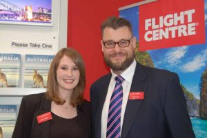 At the opening of Flight Centres Dublin office, Lauren Broughton Assistant Account Director and Kirsty Diaso of Flight Centres,