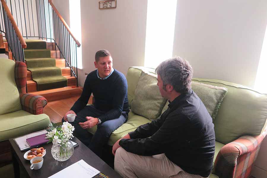 Ben Bouldin of Royal Caribbeanintervied by Eoghan Corry editor of Travel Extra at the Royal Caribbean event in the Cliff House Hotel, Ardmore, October 6 2016