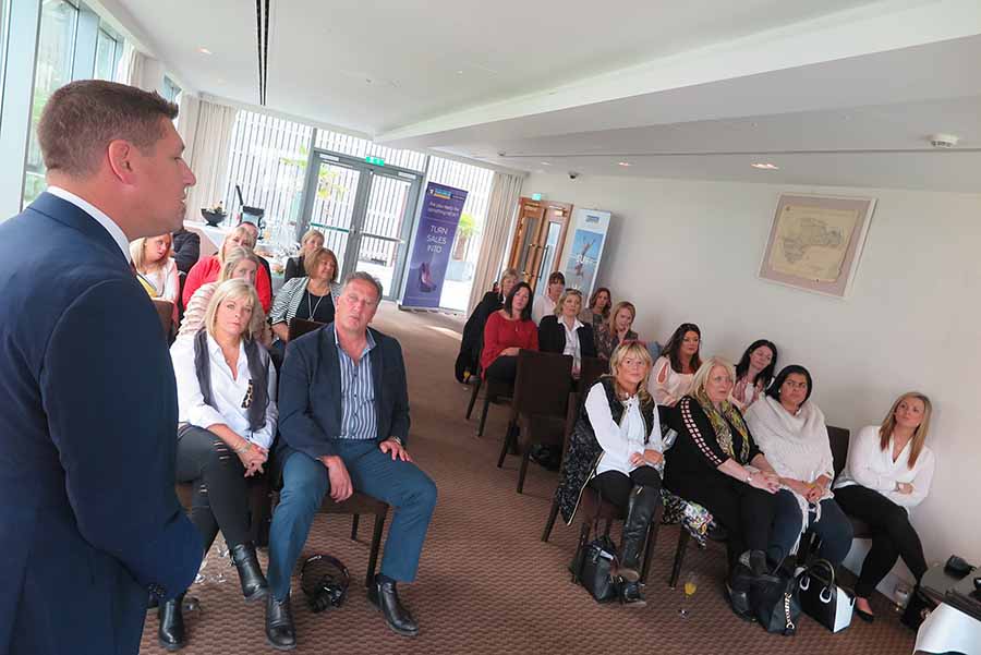 Ben Bouldin of Royal Caribbean speaking at the Royal Caribbean event in the Cliff House Hotel, Ardmore, October 6 2016