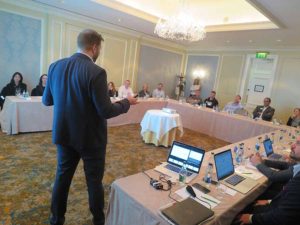Hjalti Baldursson showcases the Bokun/GTA management tool to Irish tourism stake hlders in Dublin,October 20 2016