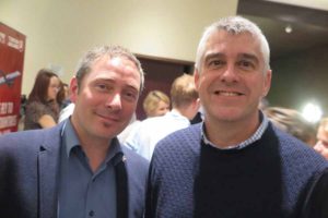 Barry Hammond of Sunway and Ian Griffiths of Denis Island at the Turkish Airlines/Seychelles event in the Radisson Blu Dublin, October 3 2016