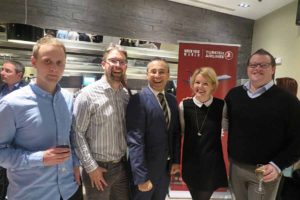 Simon Greene and Barry Little of Trailfinders with Hasan Mutlu of Turkish Airlines, Lynn Halford and Cathal Teague of Trailfinders at the Turkish Airlines/Seychelles event in the Radisson Blu Dublin, October 3 2016