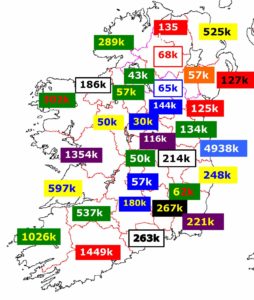 visitor numbers by county 2015
