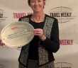 lison Metcalfe, Tourism Ireland’s Head of North America, accepting the “best destination: Europe” award for Ireland, at the Travel Weekly Readers Choice Awards in New York.