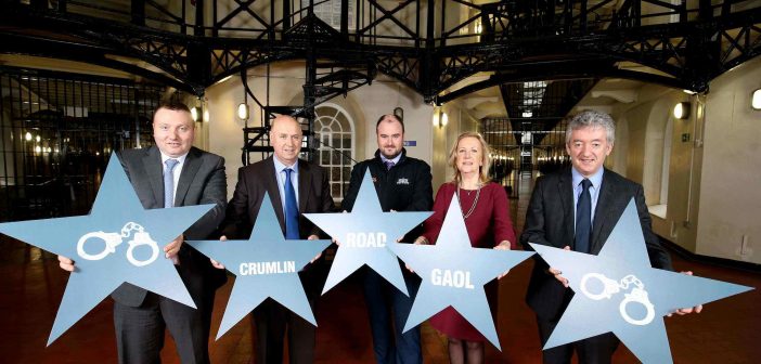 Phelim Devlin, Kevin Quinn and Kieran Quinn, Directors of Crumlin Road Gaol; Carol Ramsey, Director of Strategic Planning Division at Department for Infrastructure and John McGrillen, Tourism NI Chief Executive