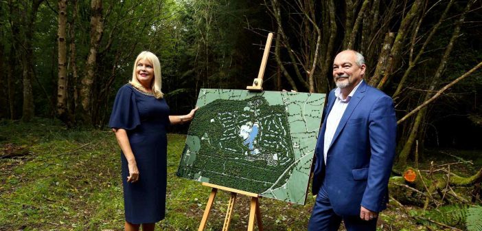 Center Parcs CEO Martin Dalby pictured in October 2016 walking the site with Jobs Minister Mary Mitchell O'Connor. Photo: Jason Clarke
