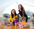 Sisters, and Glandore directors, Clare and Rebecca Kelly, who are offering hot-desking for free for Dublin Tech Summit attendees at Glandore's Fitzwilliam Hall in Fitzwilliam Place, Dublin 2, during the event. Photo: Marc O'Sullivan