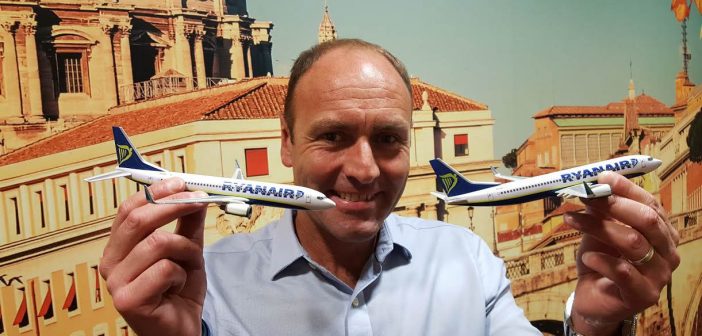 Kenny Jacobs, Chief Marketing Officer of Ryanair, announcing Ryanair’s connecting flights from Rome Fiumicino Airport