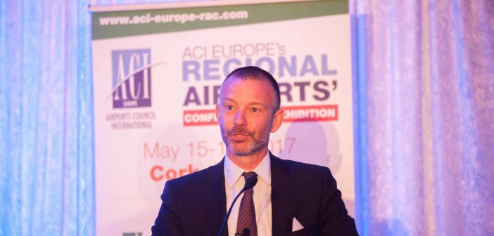 Olivier Jankovec, General Director, ACI Europe, addressing ACI Europe's Regional Airports' Conference and Exhibition at the Fota Island Hotel and Spa, Cork. Photo: Brian Lougheed