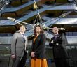Sam Johnston, Manager of Failte Ireland Dublin Convention Bureau; Ciara Gallagher, Failte Ireland’s Head of Business Tourism; and Stephen Meehan , CEO Convention Centre Dublin. Photo Chris Bellew /Fennells