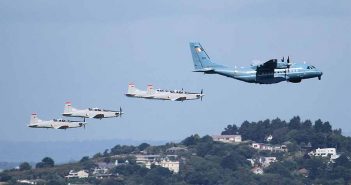 Ireland’s Air Corps will colour the skies above the Liffey at 11am today