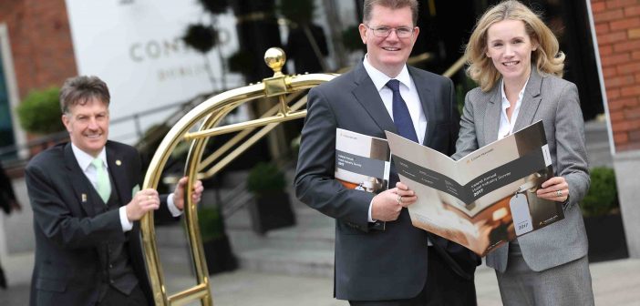 Mairea Doyle-Balfe, Director, Hotel and Tourism Leisure at Crowe Horwath, and Aiden Murphy, Partner at Crowe Horwath, at the launch of the 22nd Annual Ireland Hotel Survey. Photos: Julien Behal