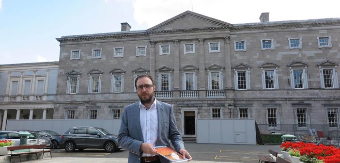 Fianna Fáil Spokesperson on Transport, Tourism and Sport Robert Troy with the party's paper The Brexit Challenge for Aviation in Ireland