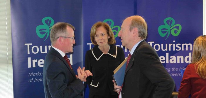 Niall Gibbons, CEO of Tourism Ireland; Minister for Tourism Shane Ross; and Joan O'Shaughnessy, Chairman of Tourism Ireland