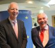 Paul Kelly, CEO of Fáilte Ireland, with Niall MacCarthy, Managing Director of Cork Airport, at the launch of Fáilte Ireland's 'Get Brexit Ready' programme in the tourism body's Dublin headquarters, September 12, 2017