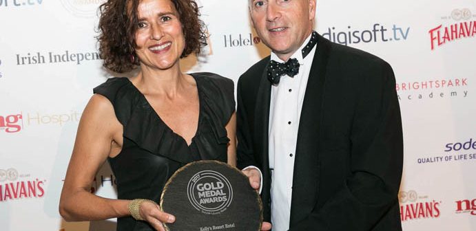 Ashford Castle did took home the prestigious award for Ireland’s Guest Experience as well as the award for Ireland’s Five Star Hotel, sponsored by Noel Hospitalityy at the Gold Medal Awards in association with Hotel & Catering Review magazine on Tuesday September 26th. Over 450 professionals from the hospitality industry were in attendance at the awards which took place at a black-tie awards ceremony in the luxurious Lyrath Estate Hotel in Kilkenny and were hosted by TV3's Martin King. The Malton Killarney took home the award for Ireland’s Four Star Hotel, sponsored by Sodexo, whilst if you’re looking for the best start to your day, Ireland’s Hotel Breakfast sponsored by Flahavan’s, can be found at the Blue Haven Hotel in Kinsale, Co. Cork. Ireland’s Business Hotel, ls sponsored by Brightspark Academy, was won by the Absolute Hotel in Limerick while in catering, the National Maternity Hospital scooped the award for Ireland’s Healthcare Caterer, sponsored by Noel Healthcare. A new category this year, Ireland’s Executive Chef of the Year was given to Ken Harker of Mount Juliet Estate, Co. Kilkenny, while the award for Ireland’s Rising Star Chef, another new category was awarded to Niamh Barry of the Bay Tree Bistro Co. Waterford. Staying with Chef’s and although an already established and extremely popular category, the highly sought after award for Ireland’s Chef of the Year went to Jess Murphy of Kai Restaurant, Co. Galway. Kelly’s Resort Hotel in Co. Wexford was named the Gold Medal Supreme Winner, the highest accolade of the Awards; they also took home the award for Ireland’s Family Friendly Hotel. The Outstanding Service Award, chosen by the Gold Medal Award’s judging panel recognises and honours an individual’s outstanding contribution to the hospitality industry over a significant period of time and the honour this year was presented to Aidan Moynihan of Hotel Killarney, Co. Kerry. The coveted People’s Choice Award for Ireland’s Favourite Place to Stay, sponsored by the Irish Independent,, as voted for by the public was awarded to Castle Leslie Estate in Co. Monaghan. Evoke.ie Editor and Gold Medal Awards Judge, Sybil Mulcahy said: "The calibre of entries this year was incredible and we are delighted to see such a strong offering in our hospitality industry – it bodes extremely well for the tourism sector and for our economy as a whole.” In its 29th Year, the Gold Medal Awards are intensely competitive; drawing entries from hundreds of hotels, restaurants, guesthouses, spas and catering businesses every year. Each entrant is thoroughly evaluated by members of the Gold Medal Awards judging panel who travel the length and breadth of the country over the course of the summer months to search for Ireland’s greatest purveyors of hospitality. hotelandcateringreview.ie/awards