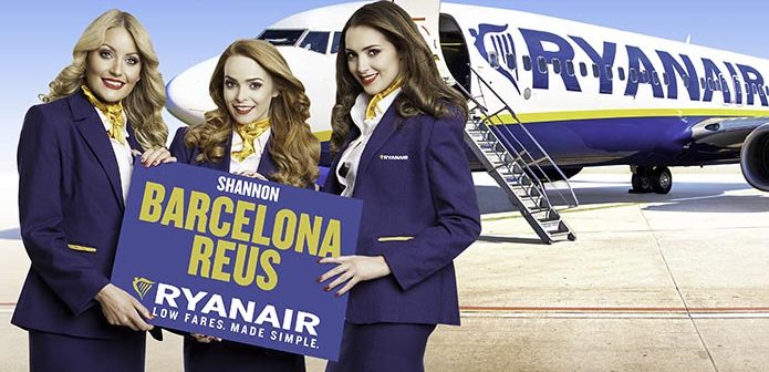 Ryanair announces Shannon to Barcelona Reus route, September 13, 2017