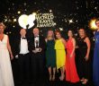 Gerard Loughran, John Loughran and Ciara Kelly of the Sandymount Hotel with wives Audrey Loughran and Emily Loughran, and the hotel's Ann McCabe, at the World Travel Awards in Athens, June 30, 2018