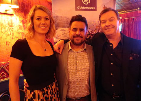 Leah Whitfield, PR and Communications Manager, MD Brian Young and Global Purpose Specialist John Grehan at the G Adventures launch