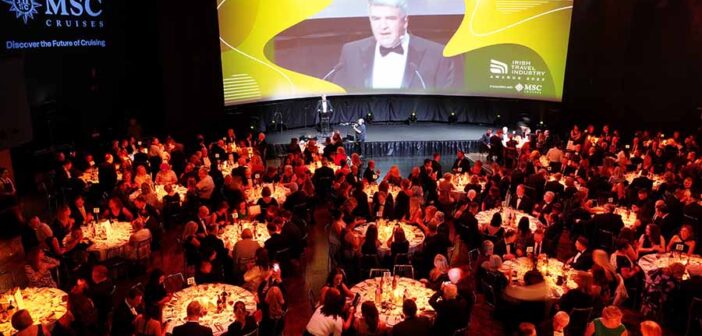 Eoghan Corry moderating the ITIA awards