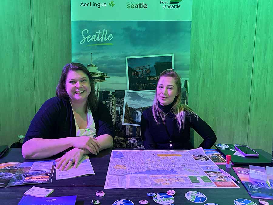 Chamtelle Lusebrink and Nicola Swabey of Visit Seattle