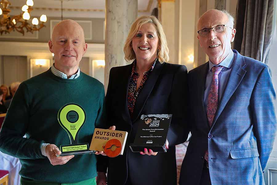 Johnny McGuire, and Padraig Treacy -Joint Presidents Killarney Chamber of Tourism and Commerce and Bridget O'Keeffe, Chief Executive Killarney Chamber of Tourism and Commerce. Photo by Valerie O'Sullivan.