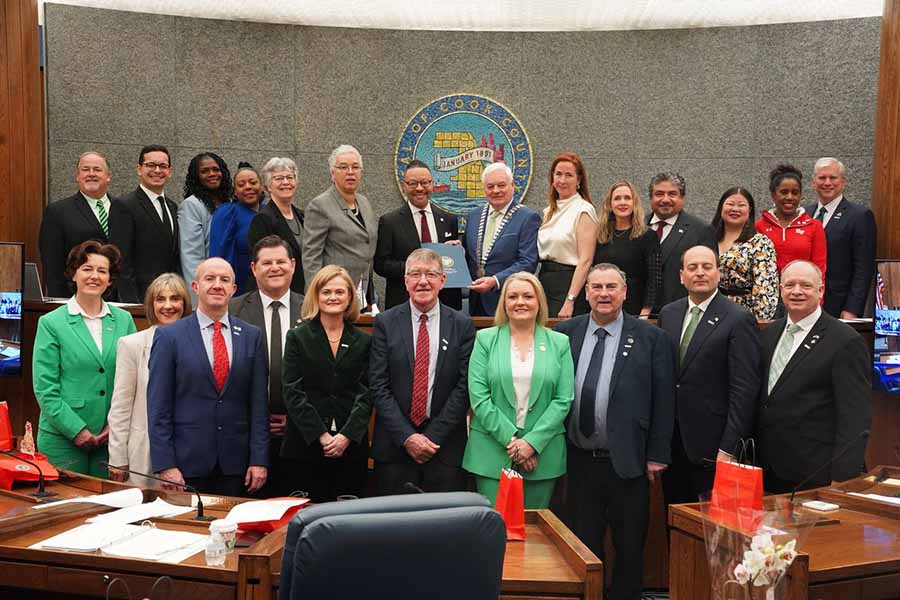 Cork tourism delegation in Chicago with Consul General Mr. Kevin Byrne, and with President Toni Preckwinkle Cook County Board of Commissioner.