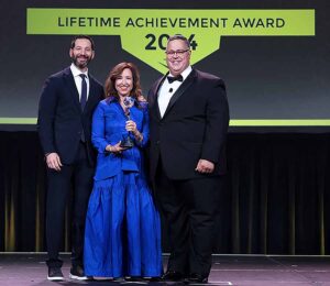 Christine Duffy President of Carnival lifetime award from CLIA