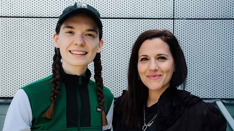 Eimear Walshe and curator Sara Greavu