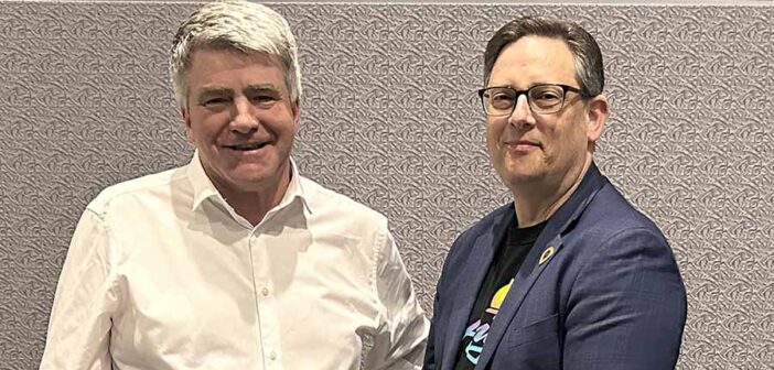 Eoghan Corry and Adam Burke CEO of Los Angeles Tourism, PW 2004 in Los Angeles