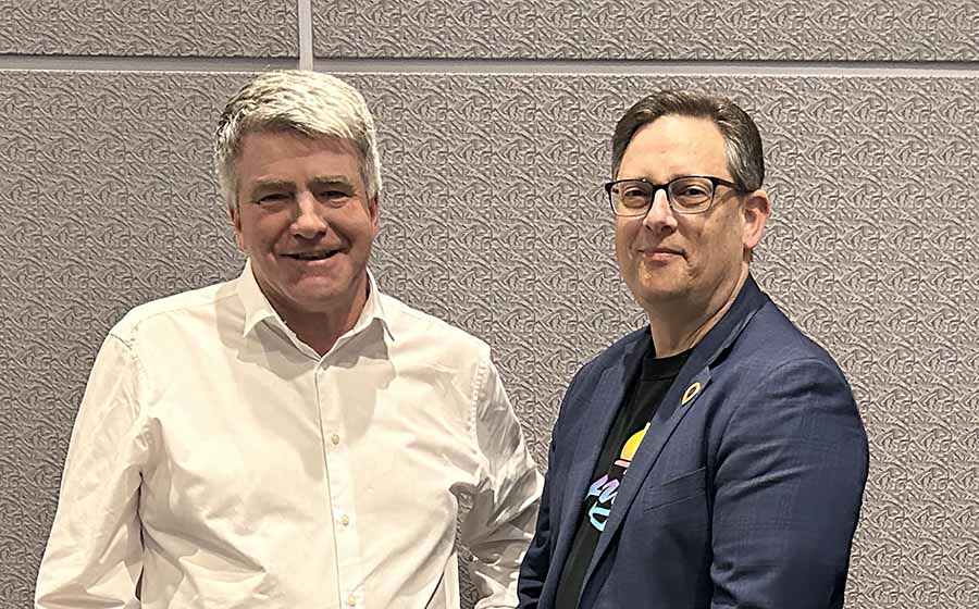 Eoghan Corry and Adam Burke CEO of Los Angeles Tourism, PW 2004 in Los Angeles