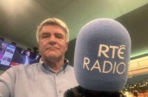 Eoghan Corry with RTE microphone