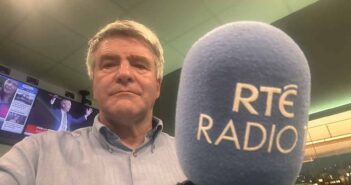 Eoghan Corry with RTE microphone