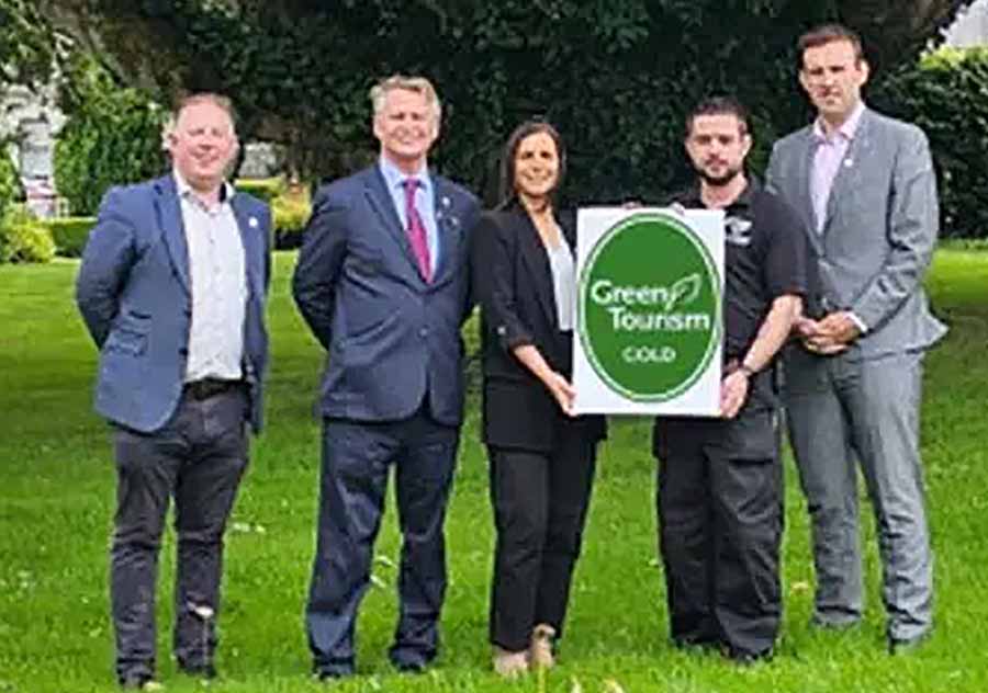Steve Ruane, Leia Duraes Ribeiro, Stephen O’Connor GM of the Strand Hotel, Hugh Crowley, Finnian Flood, Hometree Ennistymon HQ Site Manager, Dermot Fehily, Kate Wieczorkiewicz and Maria O’Gorman Skelly
