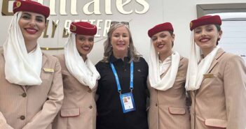 Emirates at the Irish Open: Varvara Novikova Mia Rothwell, Ireland country manager Anita Thomas, Angel Gaire Saint Cloud and Aylin Hertje