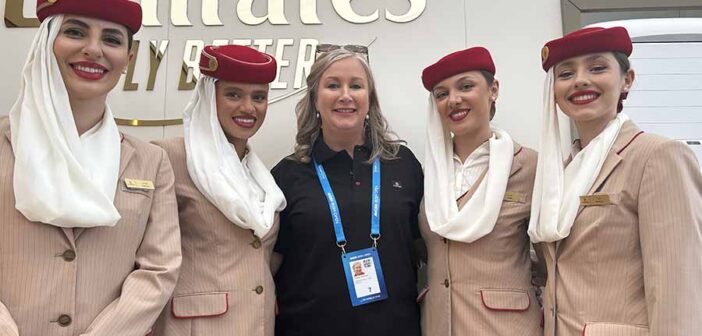 Emirates at the Irish Open: Varvara Novikova Mia Rothwell, Ireland country manager Anita Thomas, Angel Gaire Saint Cloud and Aylin Hertje