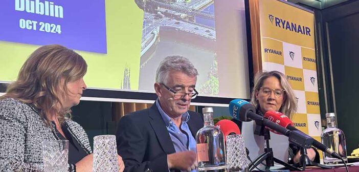 Michael O'Leary with Carol Sharkey and Tracey Kennedy
