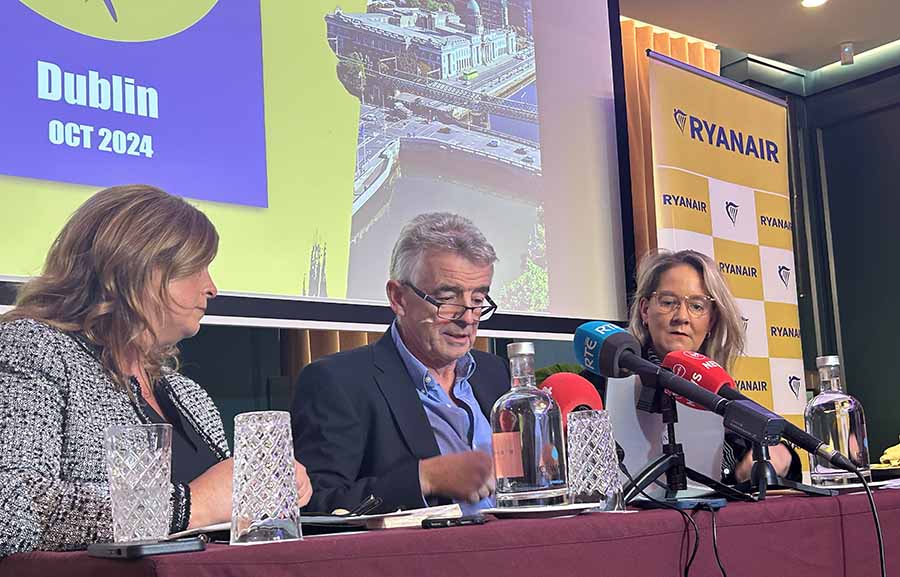 Michael O'Leary with Carol Sharkey and Tracey Kennedy