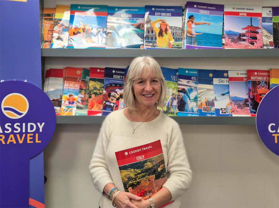 Sharon Harney of Cassidy Travel with the new brochure