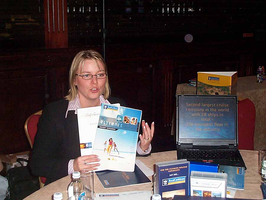 Lorraine Quinn was the only cruise representative at the 2002 Worldchoice conference