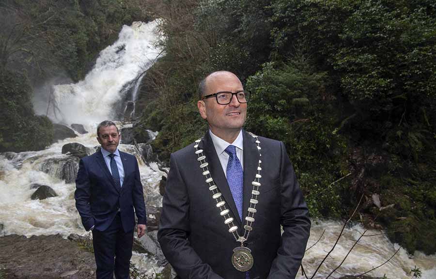 IHF President Michael Magner on right with IHF Chief Executive Paul Gallagher on arrival in Killarney
