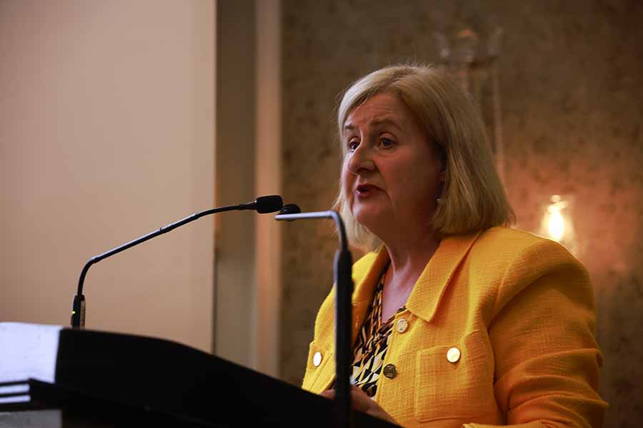 Clare Dunne, CDEO of the ITAA, addressing the Irish Travel Trade show in Dublin