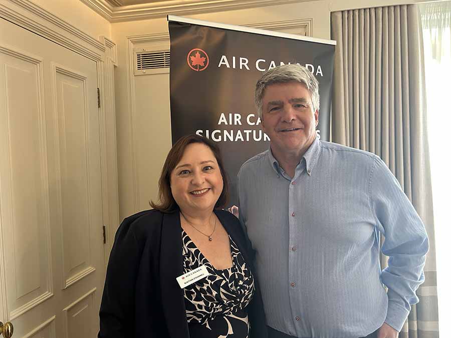 Bláithín O'Donnell of Air Canada and Eoghan Corry at the Air Canada event in Dublin