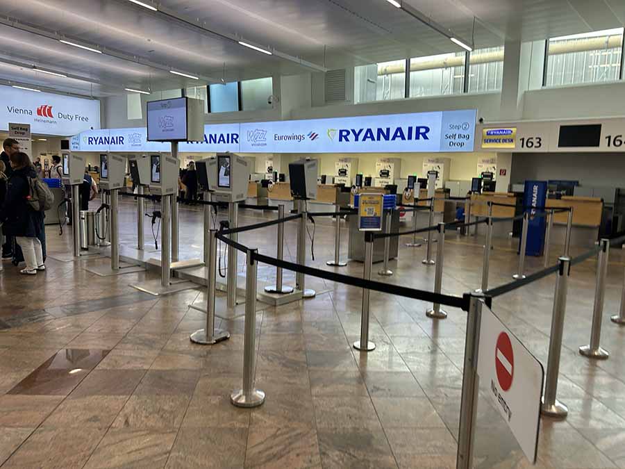 Ryanair check in at Vienna airport