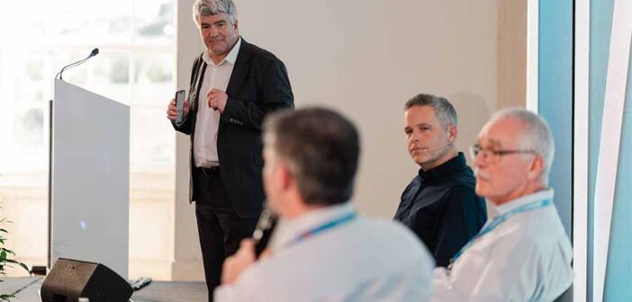 Eoghan Corry moderating the ITAA conference in Alcobaca