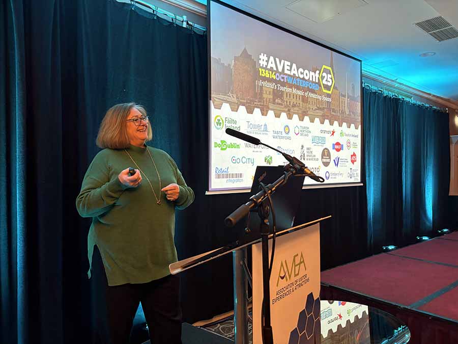 Jill De Azevedo of Failte Ireland speaking at the Association of Visitor Attractions conference 2025 in Waterford